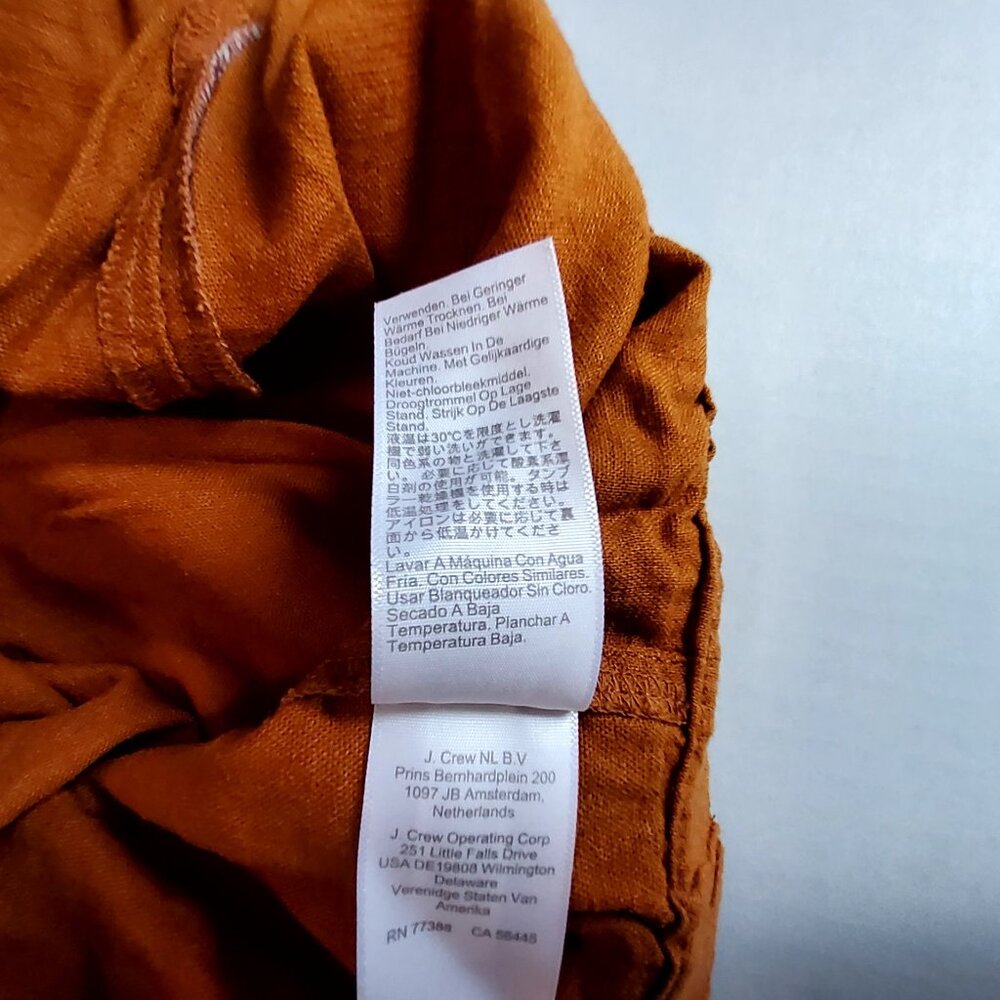 J.Crew Womens Rust Orange Linen Blend Shorts Size 2X Summer Casual Lightweight - Picture 10 of 12